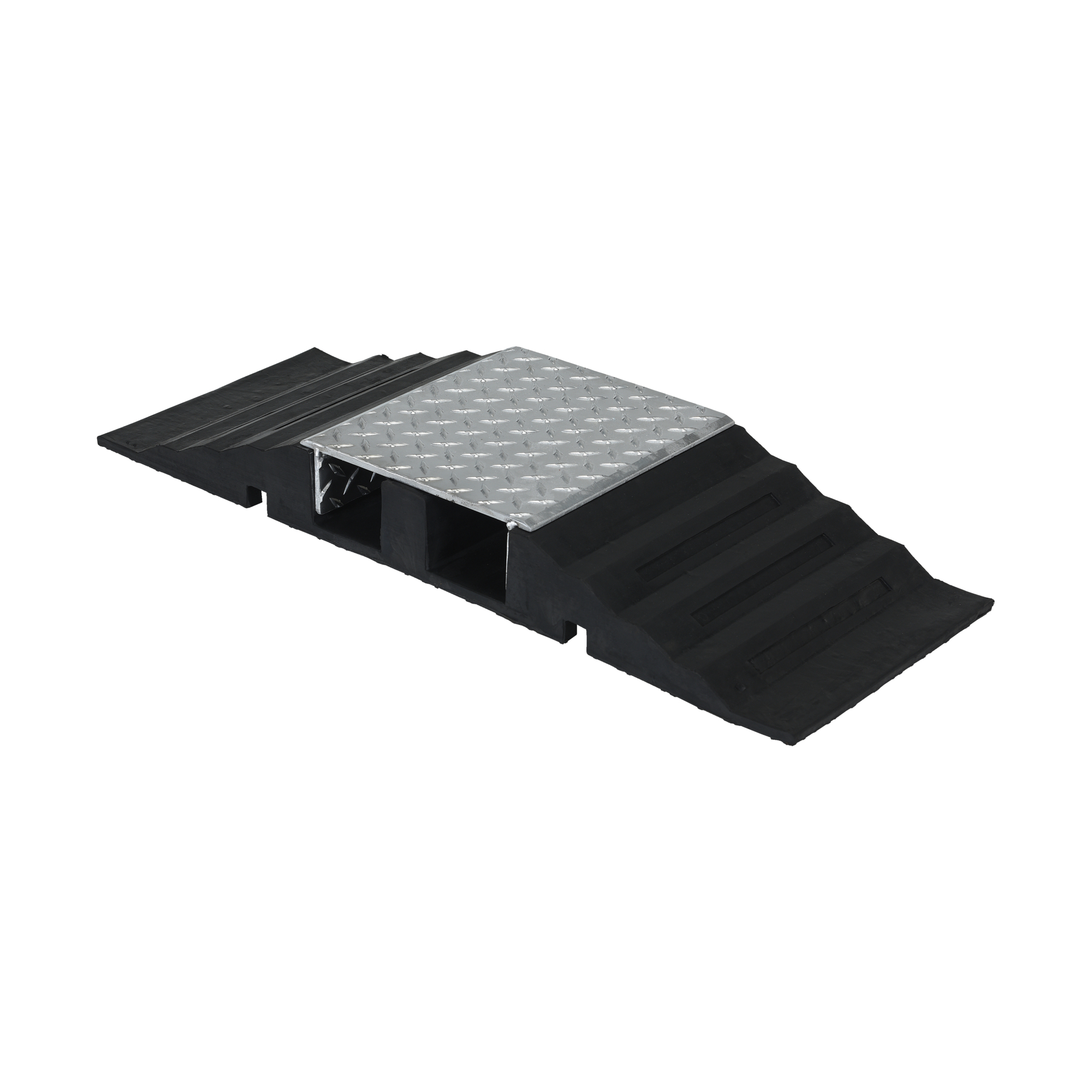 Vestil Aluminum Rubber Hose/Cable Crossover Bridge 32-5/8 In. x 12 In. x 3-13/16 In. 2400 Lb. Capacity Black